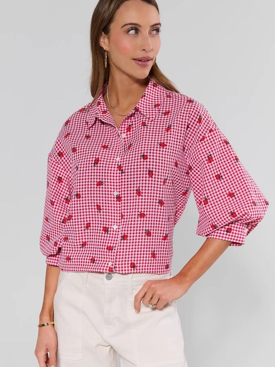 Avara Tops - NWT Avara Dorothea Strawberry Gingham Top